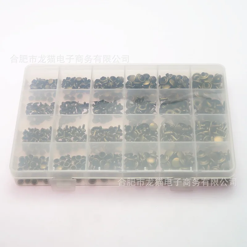 Metal Double-Sided Rivet Single Sided Rivet Buckle a Complete Range of Specifications Circle Rivet 360PCS Boxed