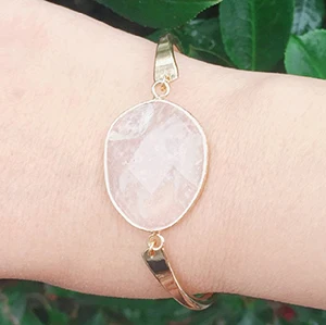 Имитация родиевого покрытия Цыганский браслет для мужчин pulsera acero inoxidable mujer bracciali в виде ракушки манжета браслет из натурального камня браслеты для женщин - Окраска металла: Имитация родиевого покрытия