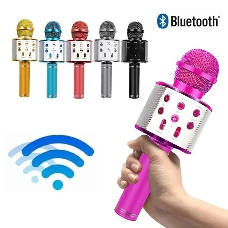 Портативный Bluetooth Беспроводной микрофон дома вечерние ручной караоке Динамик