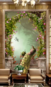 

[Self-Adhesive] 3D Peacock WG903 Wall Paper mural Wall Print Decal Wall Murals Belly