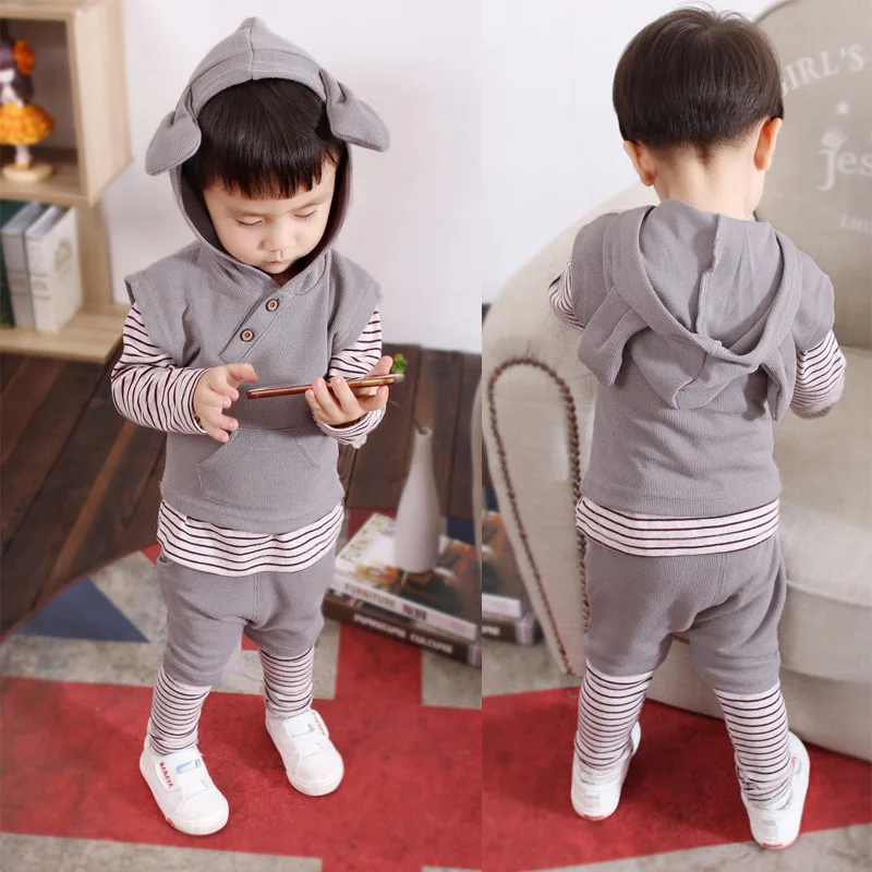 

Childrenswear CHILDREN'S Suit Spring Clothing Long Sleeve Three-piece Set Korean-style Spring And Autumn Men And Women Baby Clot