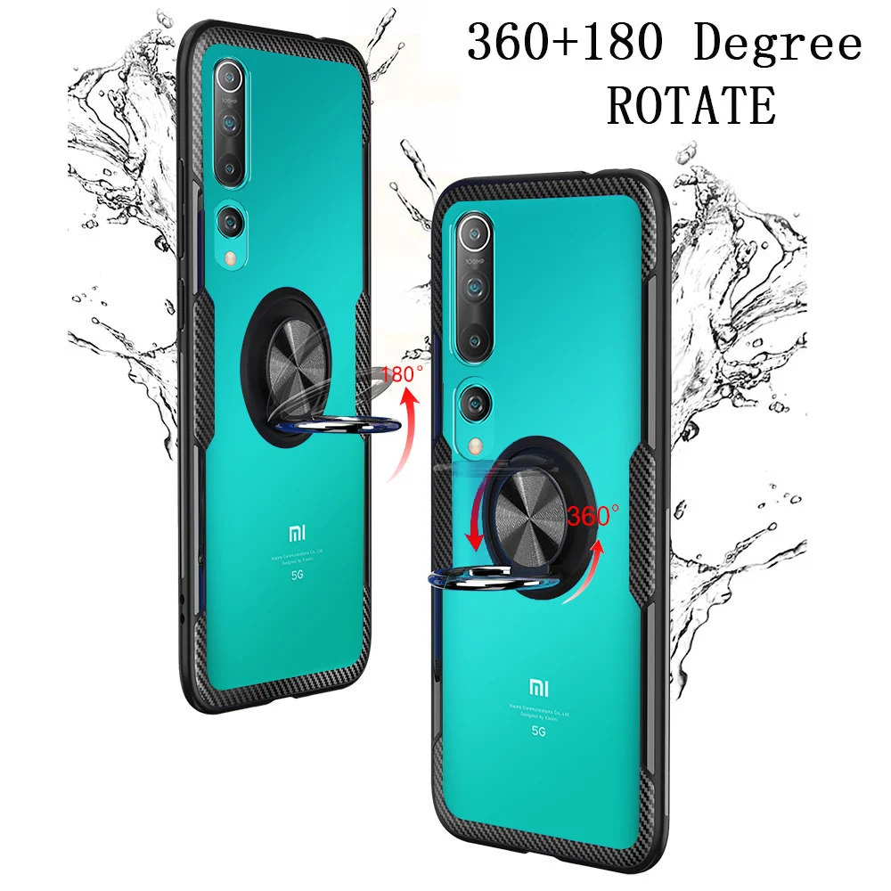Прозрачный чехол KEYSION с кольцом для Xiaomi Mi 10 Pro Note 9T Mi9 Lite противоударный телефона