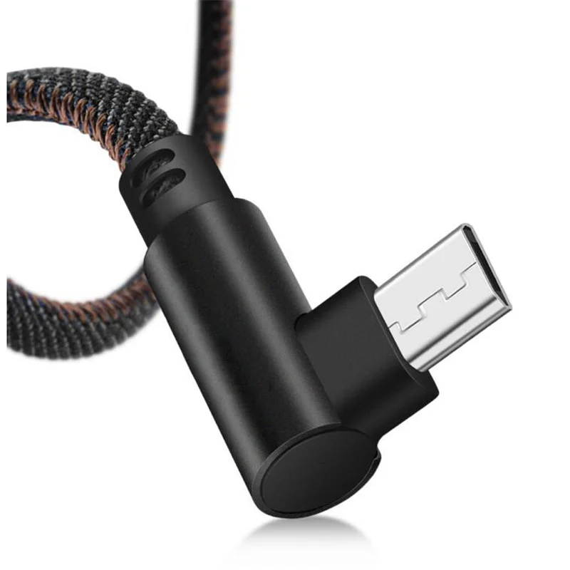 90 градусов Micro USB кабель 2.4A Быстрая зарядка для передачи данных Microusb Samsung Xiaomi Android
