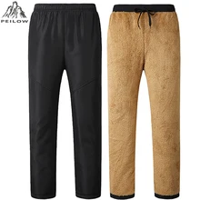 Men's Warm Winter Pants Man Fleece Lining Cargo Pants Mens Waterproof Trousers Male Tactical Windproof Hiking Pants Trousers