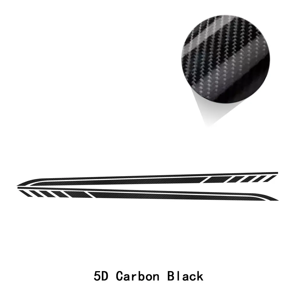 5D carbon vinyl 2 шт. наклейка на дверь боковая юбка для Mercedes Benz C Class Coupe W205 C180 C200 C260 C300 C43 C63 AMG аксессуары - Название цвета: 5D carbon vinyl