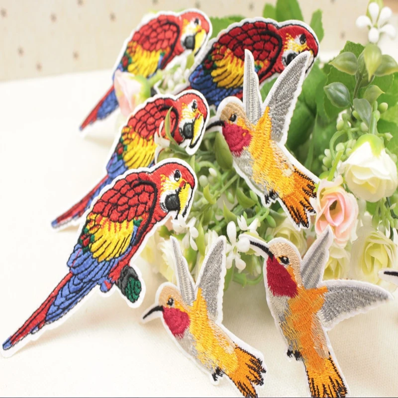Cartoon Parrot embroidered cloth stickers Iron On Patch children's clothing shoes accessories patch decorative | Дом и сад