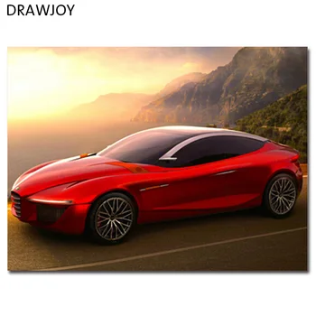

DRAWJOY Framed Picture DIY Oil Painting By Numbers Painting&Calligraphy Home Decor Of Car Landscape Wall Art GX7298 40X50CM