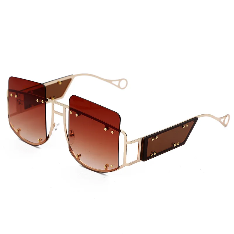 Квадратные Солнцезащитные очки, уникальные очки-оверсайз, трендовые зеркальные Мужские и женские роскошные брендовые Винтажные Солнцезащитные очки в стиле Рианны UV400