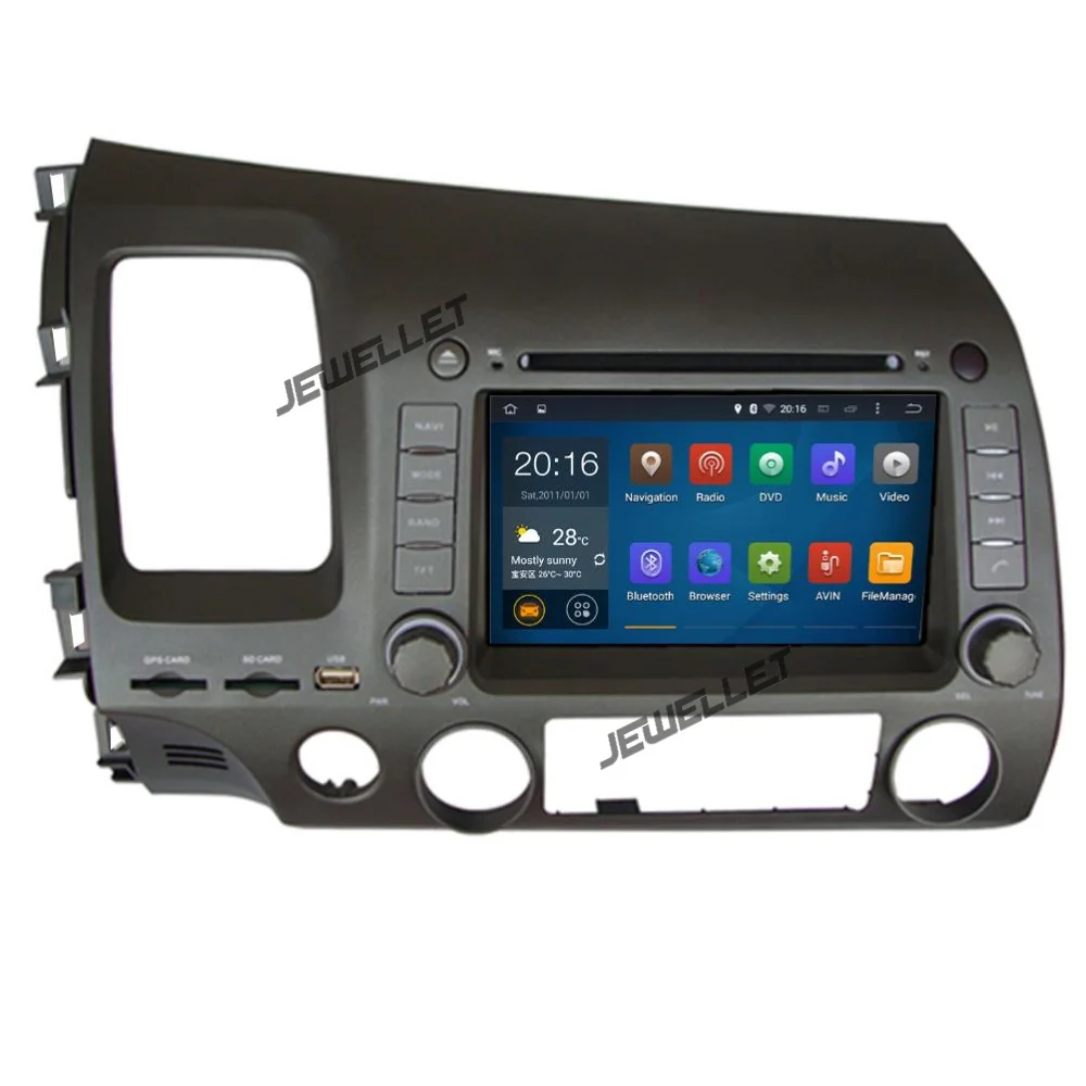 Четырехъядерный 1024*600 HD экран Android 9,0 автомобильный DVD gps Радио Навигация для Honda Civic 2006-2011 с 4G/Wifi DVR OBD 1080P