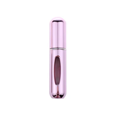 Bright pink Bottom-filled Mini Perfume Spray Bottles Metal Shell Spray Atomizer Portable Travel Perfume Storage Bottle Points Bottling - Цвет: Bright pink