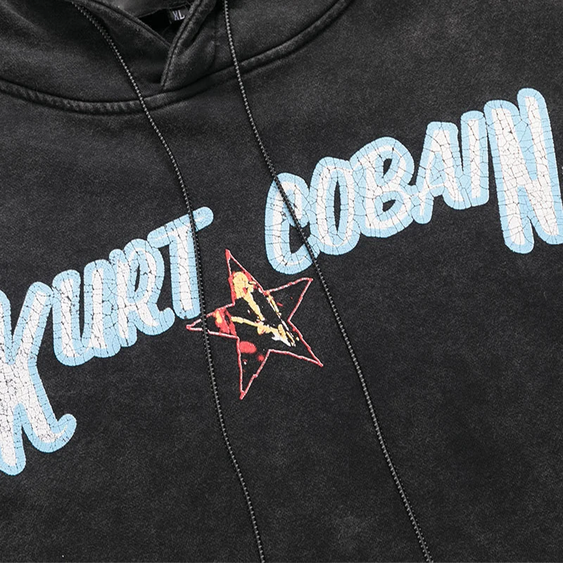 Plegie винтажные состаренные Kurt Cobain толстовки с капюшоном, худи уличная мужская хип хоп хипстер готический панк-рок Pullver Топы