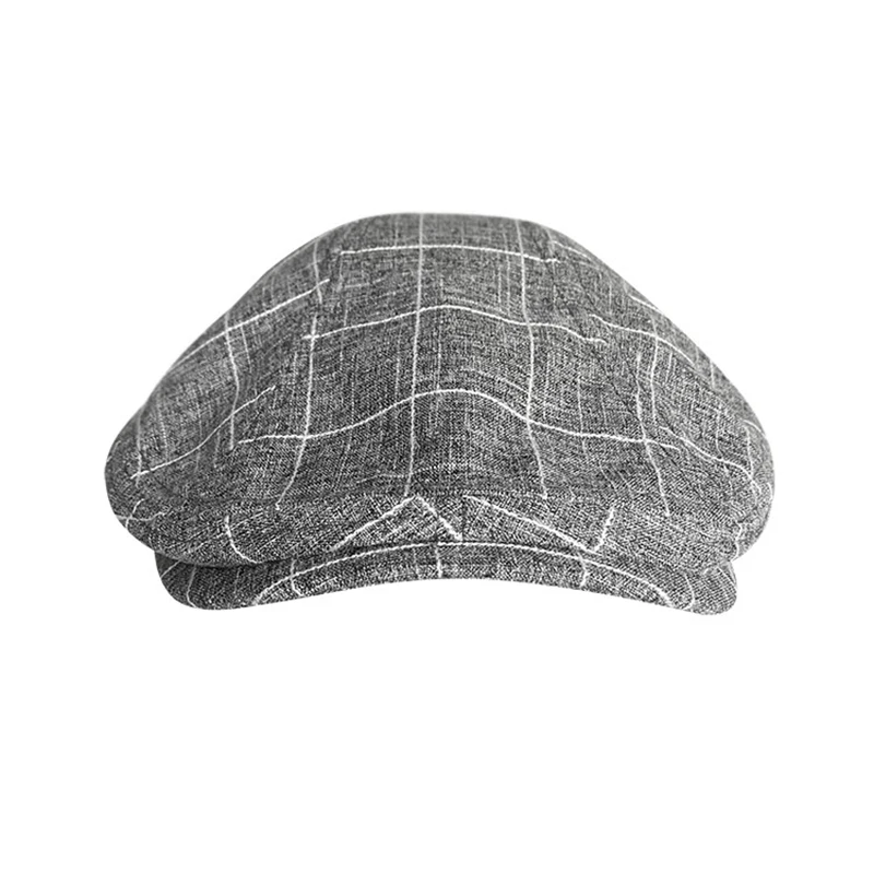 Summer Autumn Unisex Casual Flat Caps Lattice Gray Beret Vintage Ivy Newsboy Hat Artist Painter Male Driving Hat NM11 casual hat beret hat newsboy cap newsboy hat
