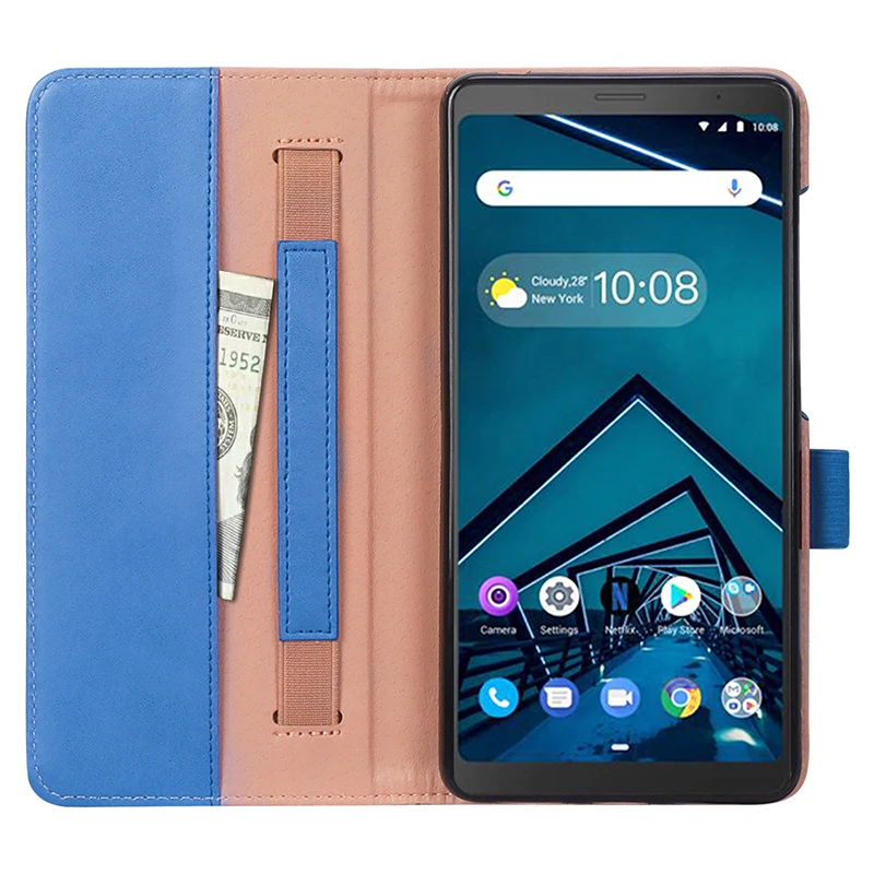 Чехол бумажник для Lenovo Tab V7 чехол с подставкой рук и карманом денег держателем