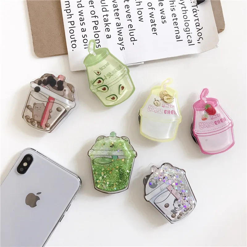 

Universal Phone Holder Glitter quicksand Ring Expanding Stand Finger Bracket Cute fold Support Mobile Phone Stand