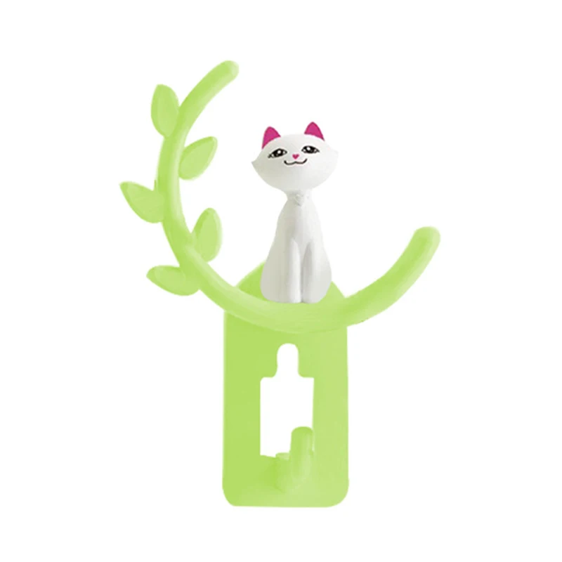 Милый настенный крючок с рисунком кота для ванной, кухни, крепкий клейкий многофункциональный крючок для дома, гостиной, украшения, аксессуары