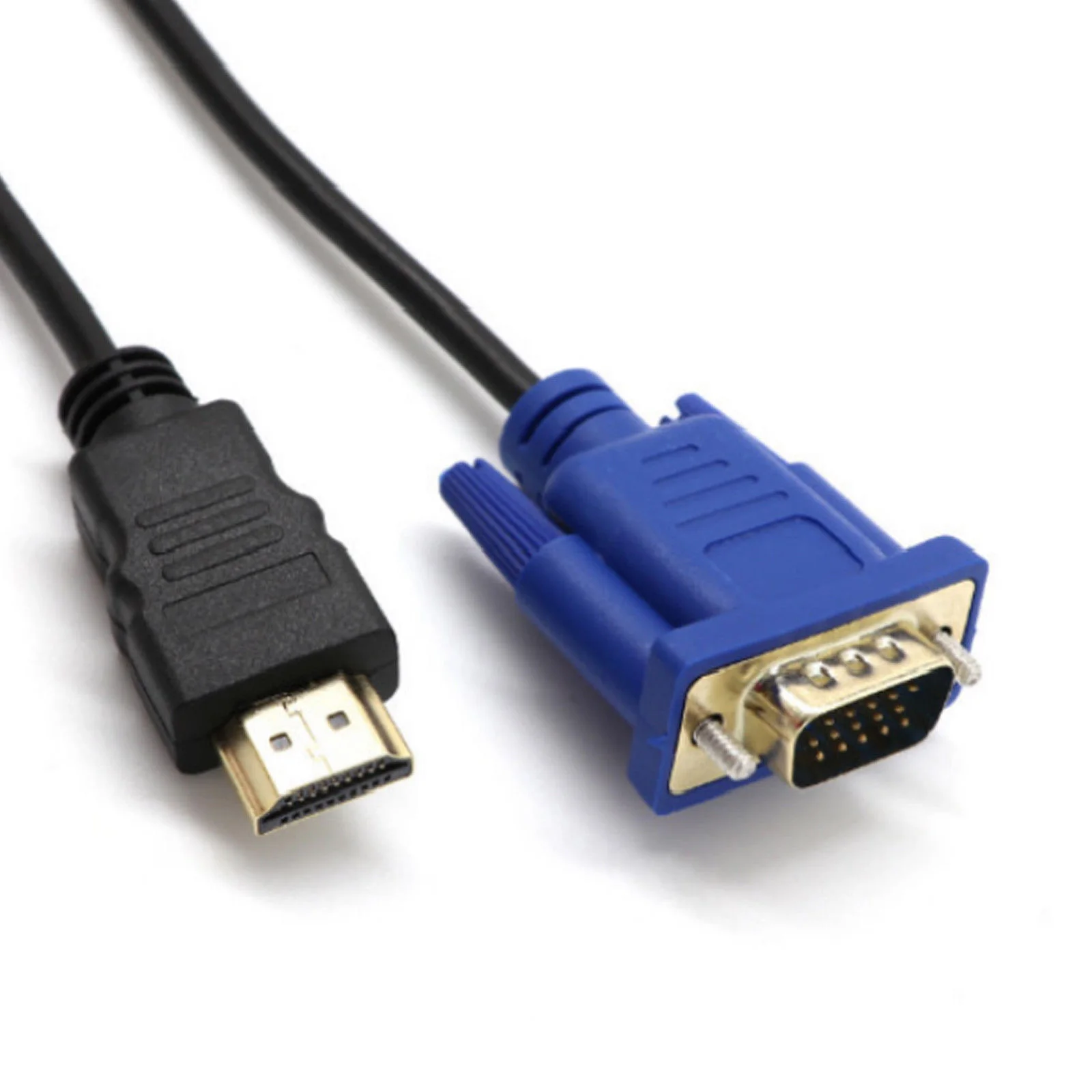 1.5m HDMI to VGA Cable HD-15 D-SUB Video Adapter HDMI Cables for PC HDTV Monitor Suits resolutions such as 720p, 1080i, 1080p