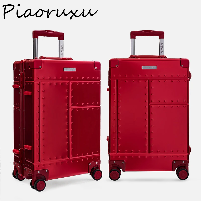 Piaoruxu 20 &quot26&quot 29 &quot100% дорожные сумки из алюминиевого сплава чемодан Спиннер