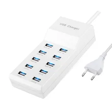 50 Вт Мульти 10 портов USB настенное зарядное устройство Быстрая зарядка usb настольный адаптер зарядка мобильного телефона ЕС США штекер для iPhone samsung Xiaomi