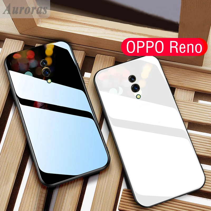 

Auroras For OPPO Reno Tempered Glass Case OPPO Reno 10X Zoom With Soft TPU Frame Shockproof Phone Cover For OPPO Reno Z Cases