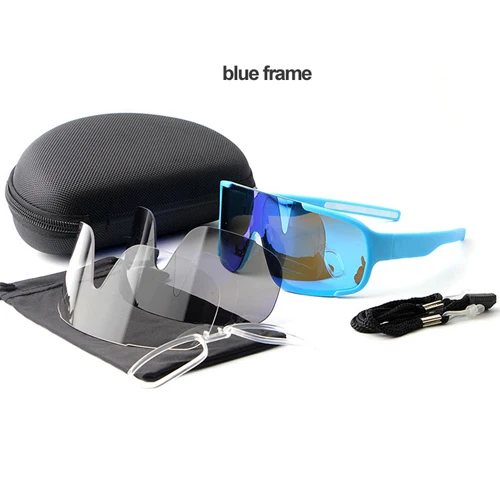 Велосипедные очки для езды на велосипеде, шоссейные горные спортивные солнцезащитные очки, поляризационные мужские солнцезащитные очки, уличные велосипедные защитные очки Merk Asprie - Цвет: blue frame