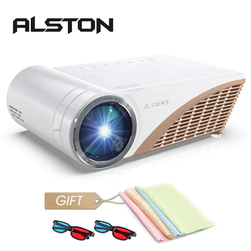 Светодиодный проектор ALSTON S6P с поддержкой 1080P 4000 люмен HDMI-совместимый портативный