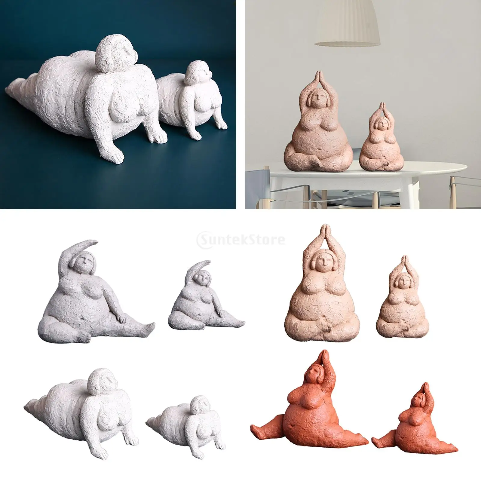 太った女性のための樹脂製のヨガの彫刻,テーブルの装飾,置物,家