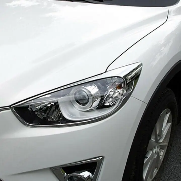 

For Mazda CX-5 CX5 2013-2017 ABS Chrome Front Head Light Lamp Cover Trim Molding fast safe ship