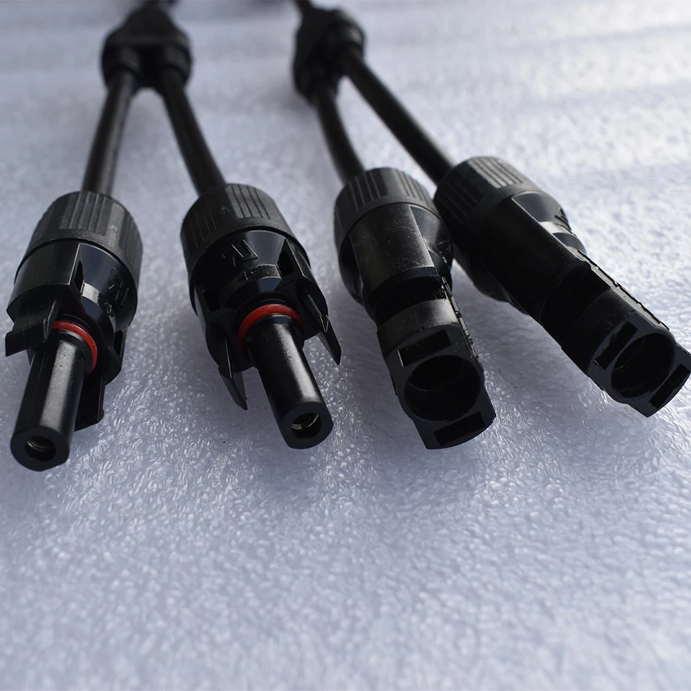 Solar panel connector cable Y type connector cable for flexible solar panel 2 input 1 output male female UV-resisted copper