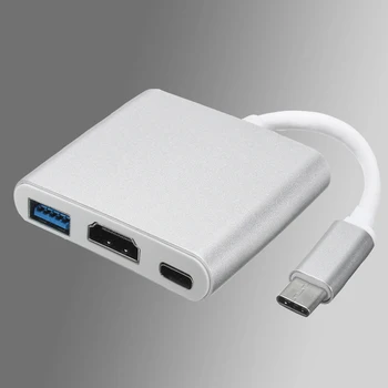 

3-in-1 Thunderbolt 3 USB Type C USB 3.1 to HDMI 4K USB3.0 USB 3.1 adapter converter cable for macbook pro 2016 macbook 2015