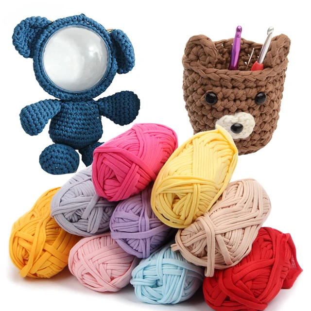  Crochet Yarn DIY Hand-Knit Woven Yarn Light Grey T Shirt Yarn  Basket Blanket Braided DIY Crochet Cloth Fancy Yarn 100g