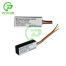 Capteur Radar à micro ondes 5V 12V 24V, TDL 2022WB, 8 10M de Distance d'induction, Angle de détection de 360 degrés, Module de commutateur d'induction