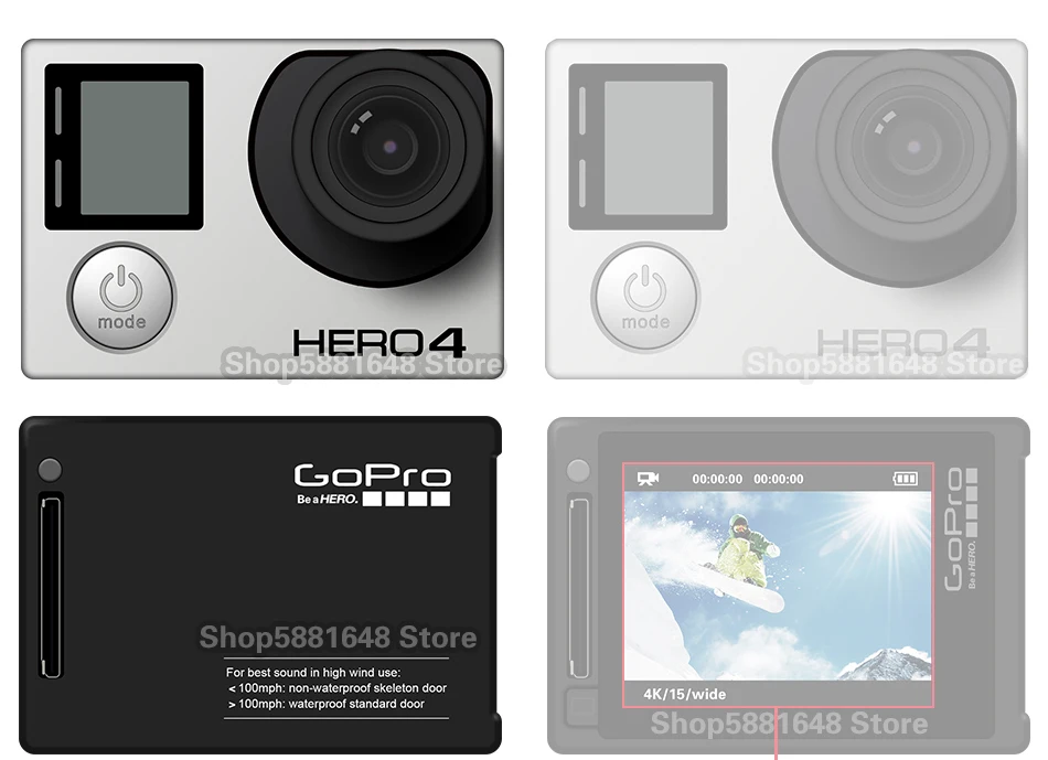 Gopro hero 4 black 4k30 frames Ultra HD waterproof action camera 12 megapixel Waterproof outdoor sports camera