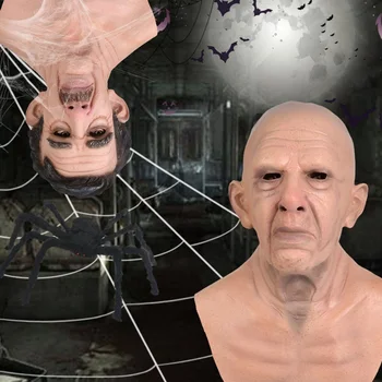 

The Elder Old Man Headgear Old Man Mask Male Disguise Halloween Cosplay Fancy Dress Head Rubber Party Costumes