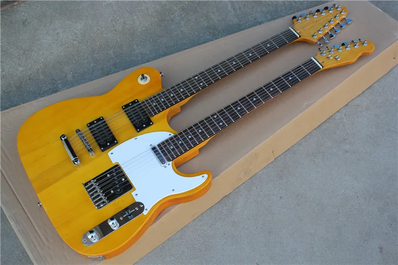 High Quality Double Head 6 String Plus 12 String Electric Guitar, Wood