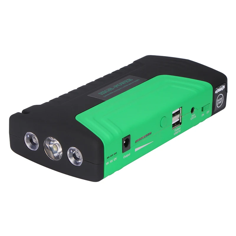 Green Onever Emergency Car Jump Starter Power Bank 600A 12V Starting Device Portable USB Auto Charger Car Battery Booster Safe Durable - Цвет: Green