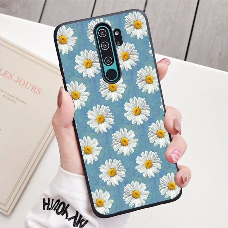 Hoa Cúc Silicone Ốp Lưng Điện Thoại Redmi Note 8 7 Pro S 8T Cho Redmi 9 7A Bao leather case for xiaomi
