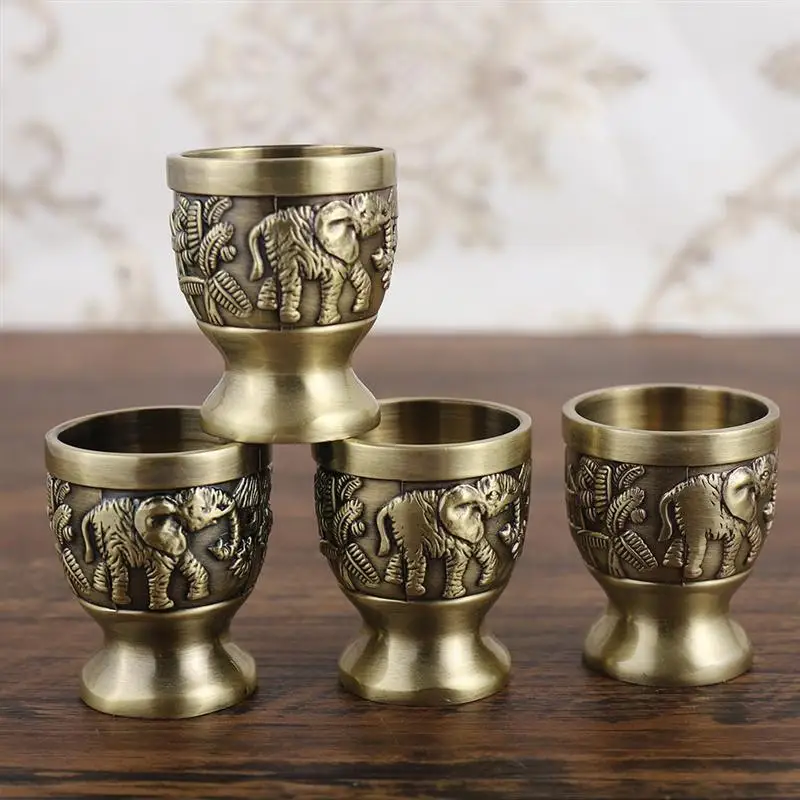 European Style Bronze Wine Goblet Creative White Liquor Glass Stem-Cup Stemware For Home Bar Party |