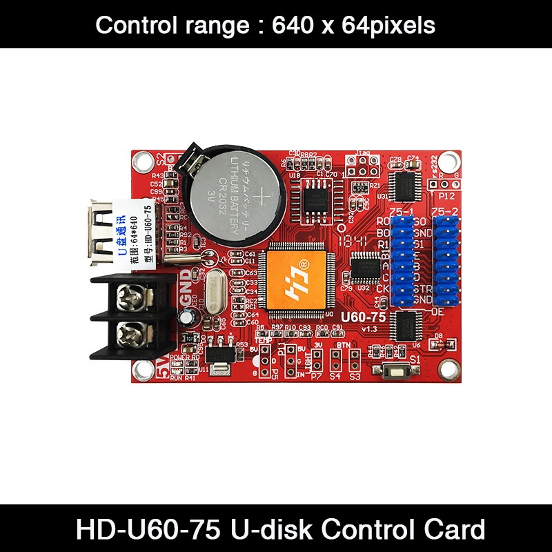 Free Shipping HD-U60-75 U-disk Single Dual Color 2*HUB75 Asynchronous Controller Support 8M Memory for Full LED Display | Электронные