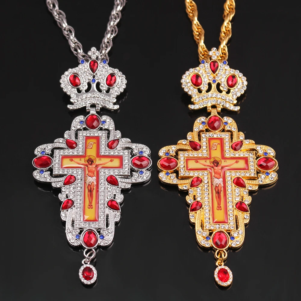 Новинка, ортодоксальный крест, ожерелье, золото/серебро, покрытое ювелирным изделием с русским типом, Бишоп, энкольпион, крест для бишопов
