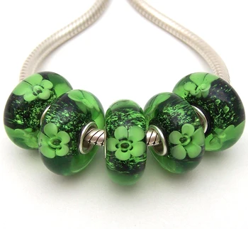 

JGWGT 856 5X 100% Authenticity S925 Sterling Silver Beads Murano Glass beads Fit European Charms Bracelet diy jewelry Lampwork