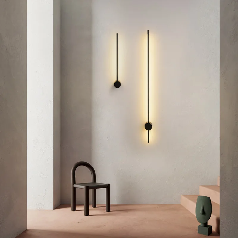 Скандинавский минималистичный современный прикроватный светильник для гостиной, спальни, линейные настенные светильники, индивидуальный Креативный светодиодный настенный светильник для коридора