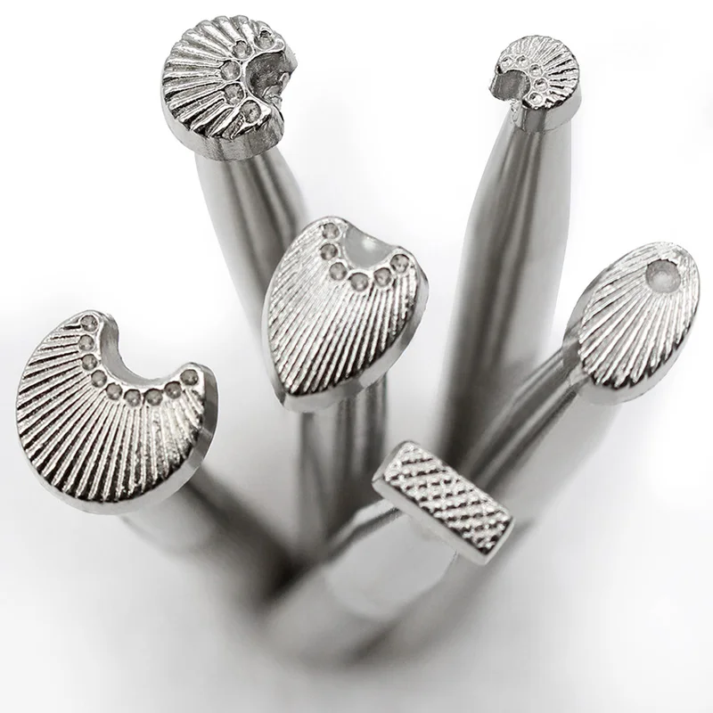 6 Patterns-Leather Stamping Tools Set for Working Printing Craft Designs Carving DIY Leathercraft Kit Wallet Saddle Appliance