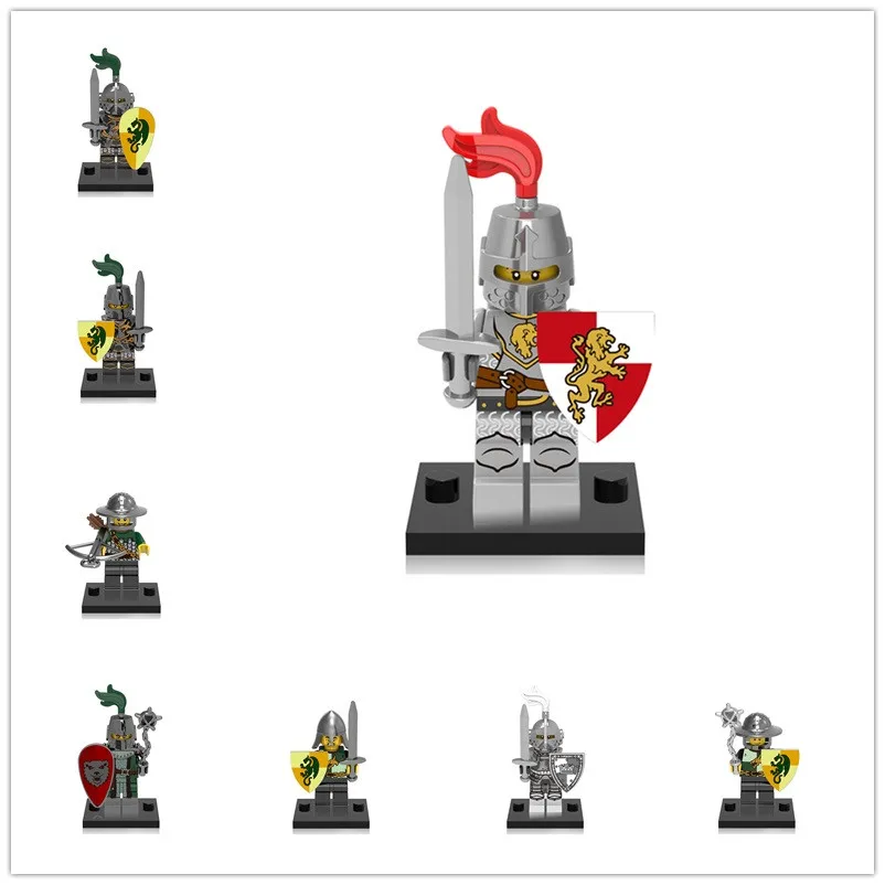 8 шт./компл. LegoING Dragon Knight королевств конь богатырский Плеймобил строительные блоки