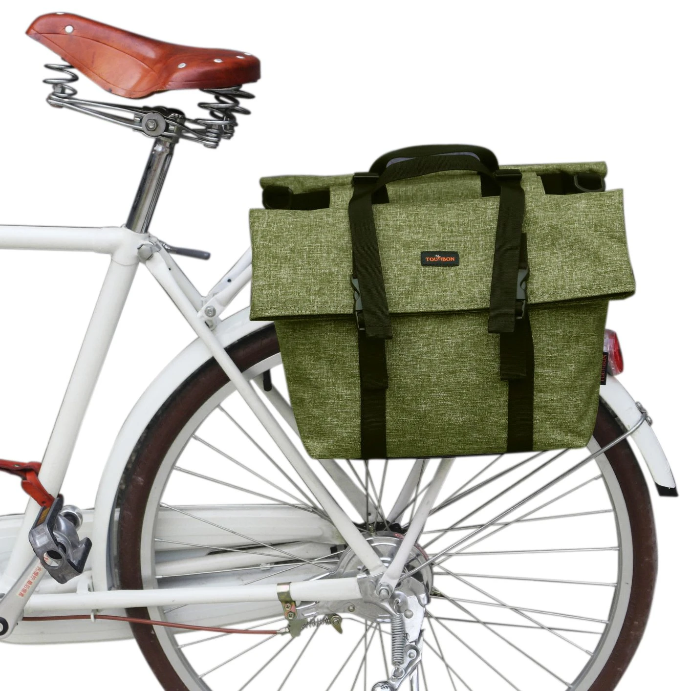 NEW Huffy Cruiser Roll Up Pannier Rear Rack Saddle Bags Brown w/ Shoulder Strap