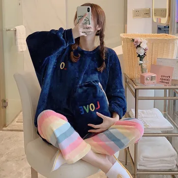 

Pajamas Autumn And Winter Women Polyester Full Is Solid