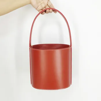 

Bags for Women 2020 Small Bucket Bag Leather Simple Joker Leather Handbag Potted Bag