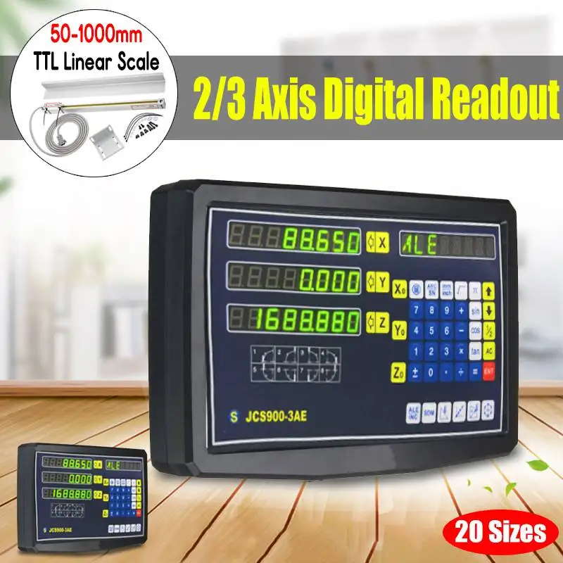 

2 Axis 3 Axis Digital Readout Dro Kit Complete Set For Milling Machine For Lathe 20 Sizes Linear Scale Optional