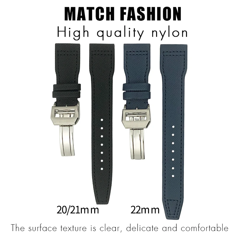 Nylon Leather Watchband 20mm 21mm 22mm Fit for IWC Le Petit Prince