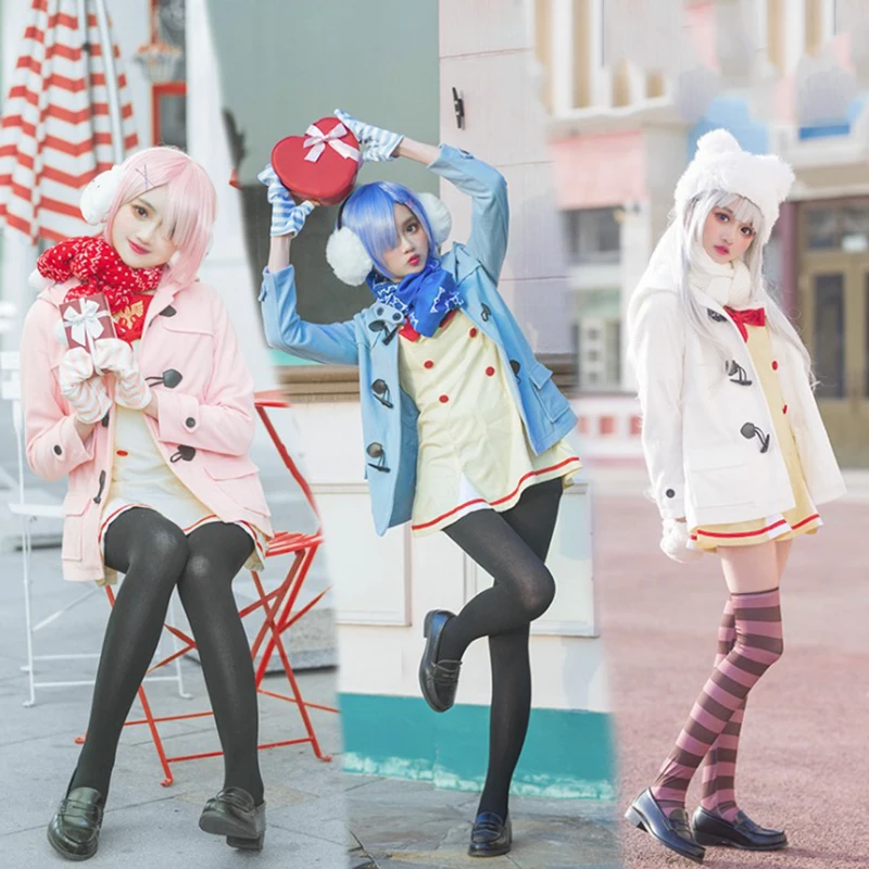 Аниме «Re ZERO Starting Life» в другом мире, костюмы для косплея Эмилия рам и Рем, карнавальный костюм, вечерние костюмы на Хэллоуин, kara Hajimeru Iseka