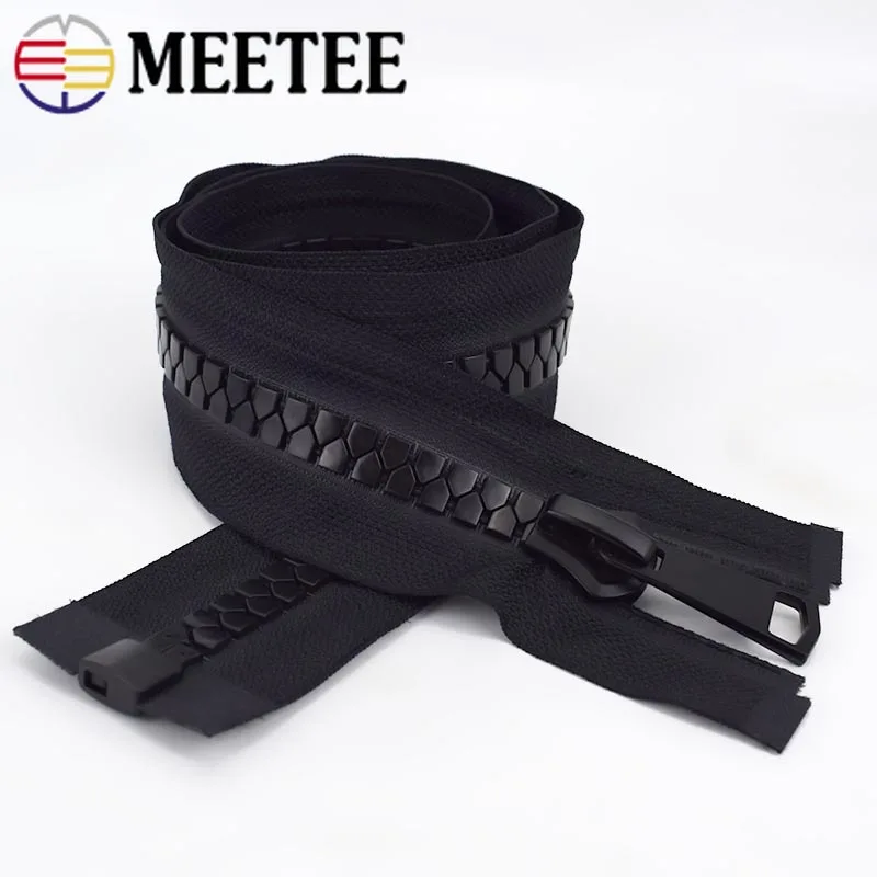 Meetee 15# открытого типа застежки-молнии смолаы 70/80/90/100 см пуховая куртка-пальто застежки-молнии для шитья DIY аксессуары для одежды - Цвет: black